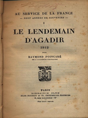 Lendemain agadir 1912 - lendemain, d'agadir
