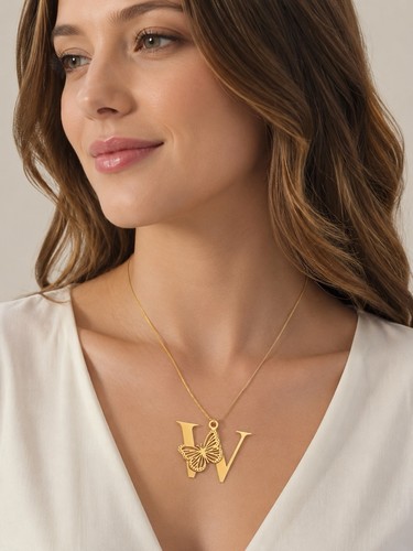 Collana farfalla grande oro - collana,