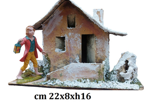 Casa presepe con - , neve