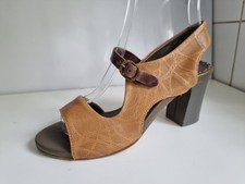 LILIMILL DESIGNER UK 3 EU 36 DONNA SANDALI ESTIVI TACCO BASSO PELLE GRIGIO MARRONE CHIARO