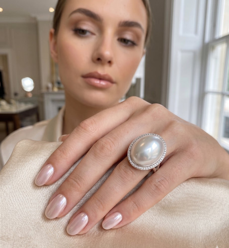 Splendido anello ovale mabe - anello,