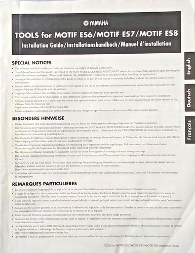 Yamaha tools per motif es6 - yamaha,
