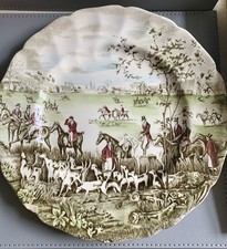 Johnson Bros Tally Ho “The Meet” Plate 27cm – Hunting Scene – Chip on Rim