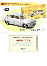 DINKY TOYS Fiche + Certificat