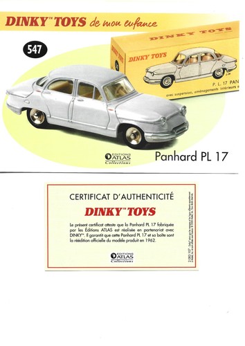 Dinky toys fiche certificat - dinky,