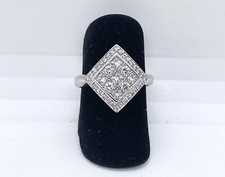 ANELLO con diamanti naturali taglio brillante e princess ct 1.30 oro bianco 18kt