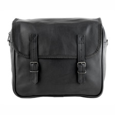 BORSA MOTO POSTERIORE LATERALE BORSA SINGOLA IN VERA PELLE NERA VINTAGE AMAS 