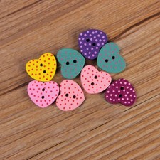  Bottoni a cuore in legno da