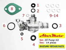 Kit Riparazione Ricostruzione Guarnizione Pompa Olio Suzuki T500 T350 T250 GT500 GT250 + Kit Guarnizioni