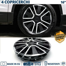 4 Copricerchi per Opel Vivaro A 16'' Coppette 15 Razze Silver Nere MADE IN EU