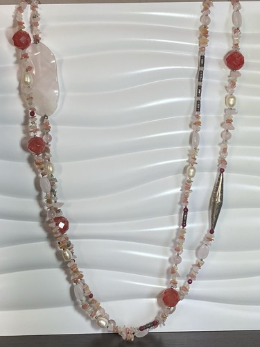 Collana lunga multi filo - , perle
