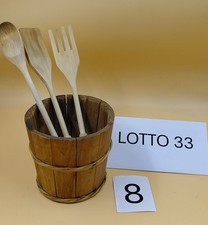 Secchiello in legno con mestoli