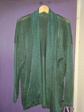 Cardigan lungo lurex verde - lungo,
