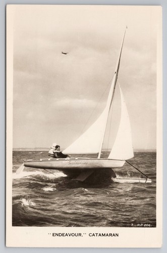 Endeavour catamaran under sail