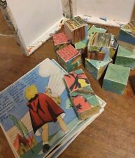 Gioco Vintage In Legno Cappuccetto Rosso Cubetti con fiaba