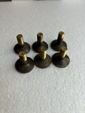 LOTTO 6 PIEDINI OTTONE 50s POLTRONE SEDIE TAVOLINI CARRELLI OLD BRASS FEET