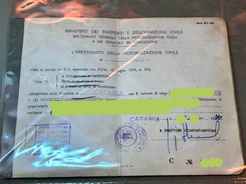 Libretto documento moto - moto, gitan