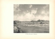 VIGEVANO veduta del Ticino Pavia STAMPA ANTICA del 1932 Antique print