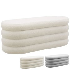 Panchina imbottita effetto velluto ampio spazio interno ovale 150 kg massimo