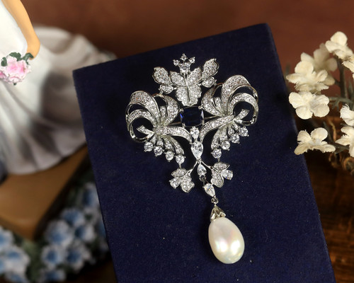 Broche pendentif floral - broche,