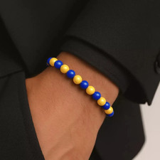 Bracciale Perle Giallo e Blu Hellas Verona Parma calcio braccialetto uomo donna