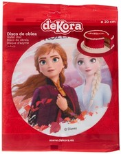 Dekora-114383 Decorazioni Ostia per Torta di Compleanno-Disegno Disney Frozen 