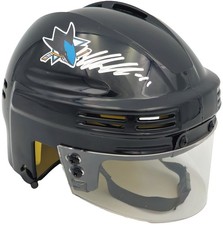 Mini casco Macklin Celebrini autografato firmato San Jose Sharks fanatici holo
