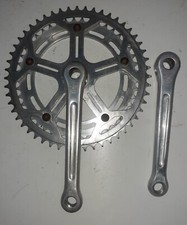 Guarnitura bici corsa marcata OFMEGA doppia corona denti 52/45 Bianchi Legnano