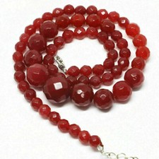 Collana donna autentico rubino naturale con GARANZIA perle 6-14 mm NUOVA