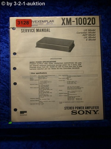 Sony service manual 10020 - service,