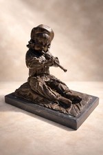 Scultura bronzo bambino con