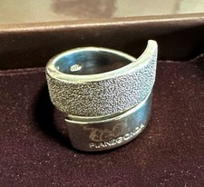 Anello Pianegonda Italia 2 file argento sterling taglio diamante scintillio manicotto impilabile