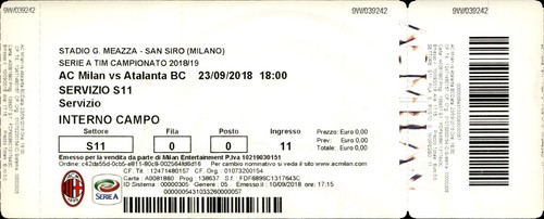 Biglietto stadio milan vs - biglietto,