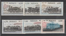 1968 MONACO TRENI FERROVIA NIZZA MONACO 6 VAL FOTO MNH MF77625