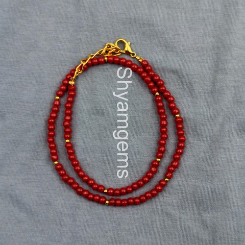 Collana corallo rosso 4mm - corallo,