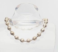 Asia Argento Antico Sfera Rotonda Perlina Collana Cina Tibet ?