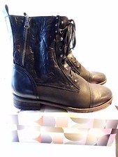 Anfibi donna- stivaletto-nero- made in italy- 44- xxl- numeri grandi