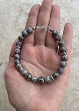 Bracciale uomo con perle da 8 mm di pietre semipreziose