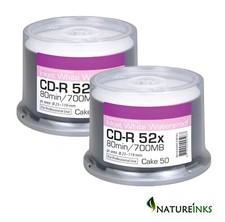 50 FTI Premium vinile fondo nero CD-R 52x 700 MB dischi bianchi stampabili CD retrò