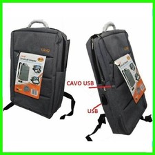 ZAINO DA LAVORO PER PC PORTA COMPUTER NOTEBOOK CON USB IMPERMEABILE UOMO DONNA