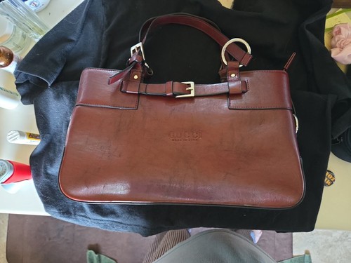 Vintage gucci leather handbag - gucci,