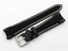 Strap Band Leather/Cordura compatibile Rolex GMT/OYSTER Nero Bianco 20/16mm New
