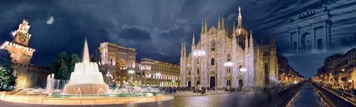 Quadro veduta milano - veduta, elementi