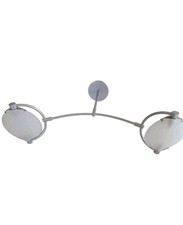 Lampadario plafoniera moderna Vintage in vetro Satinato e metallo grigio 2 luci