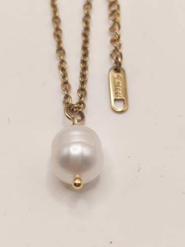 Collana acciaio perle - collana,