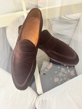 scarpe uomo eleganti mocassino pelle camoscio colore testa di moro