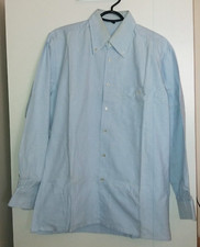 Camicia azzurra maniche lunghe uomo taglia M (39/40) tasca cotone blu