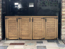 MOBILE COPRI 2/3/4 BIDONI 120 L. DIFFERENZIATA RICICLO LEGNO MASSELLO X ESTERNI