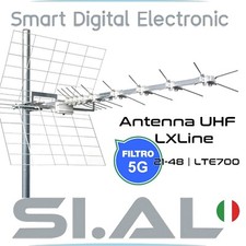 Antenna TV esterna banda UHF 21-48 con filtro 5G LTE connettore F emme esse