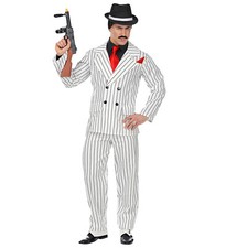 ABITO GANGSTER  GESSATO BIANCO